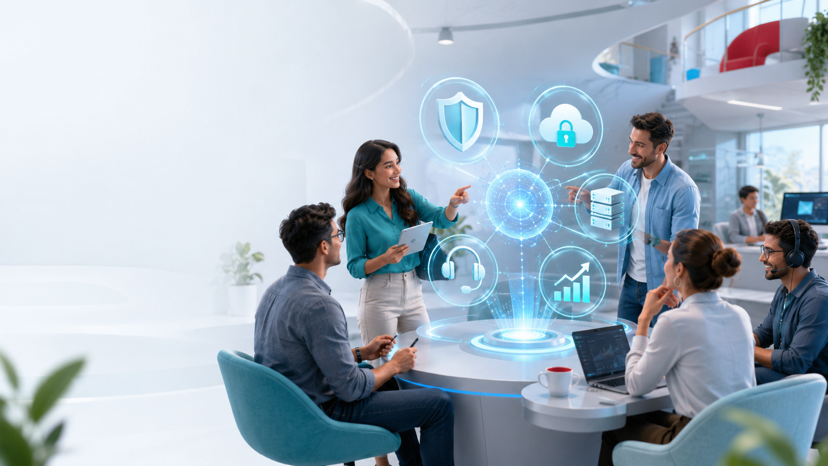 Equipo RealNet trabajando en soluciones de ciberseguridad para empresas
